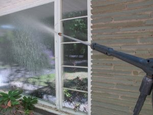 Using a Pressure Washer on a Window